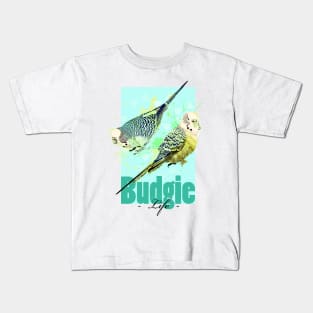 Tropical Aquarell Budgies Parakeets Parrot Life Kids T-Shirt